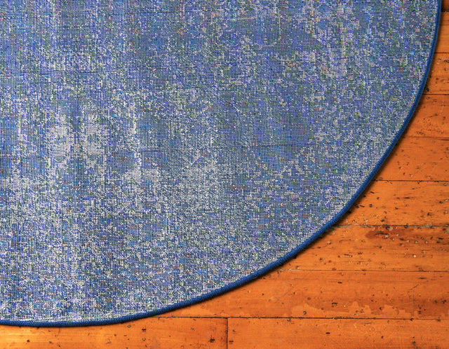 Navy Blue 3' x 3' Bromley Round Area Rug 100% Polypropylene With Cotton Backing Vintage Distressed Colorful Traditional Carpet for Living Dining Rooms Offices for Sale at Rug Engine