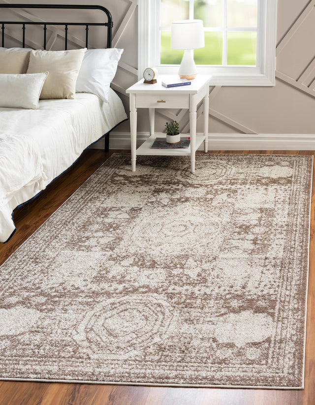 Light Brown 3' 3 x 5' 3 Bromley Rectangle Area Rug 100% Polypropylene With Cotton Backing Vintage Distressed Colorful Traditional Carpet for Living Dining Rooms Offices for Sale at Rug Engine