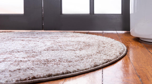 Light Brown 3' x 3' Bromley Round Area Rug 100% Polypropylene With Cotton Backing Vintage Distressed Colorful Traditional Carpet for Living Dining Rooms Offices for Sale at Rug Engine