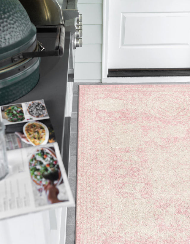Pink 10' x 14' 1 Bromley Rectangle Area Rug 100% Polypropylene With Cotton Backing Vintage Distressed Colorful Traditional Carpet for Living Dining Rooms Offices for Sale at Rug Engine