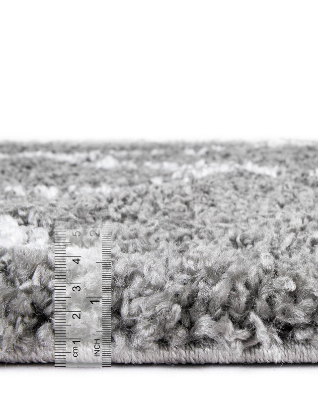 Gray 4' 1 x 6' 1 Rabat Shag Rectangle Area Rug Thick Soft Touch Fluffy & Plush Shaggy Pile Durable Geometric Carpet for Luxury Interior Design for Sale at Rug Engine