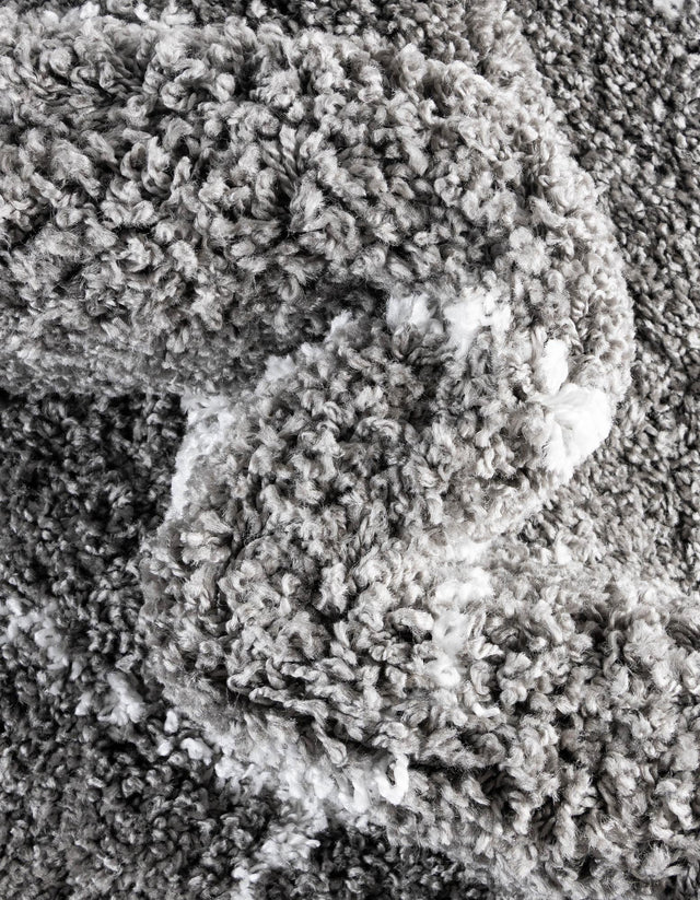 Gray 5' 1 x 5' 1 Rabat Shag Round Area Rug Thick Soft Touch Fluffy & Plush Shaggy Pile Durable Geometric Carpet for Luxury Interior Design for Sale at Rug Engine