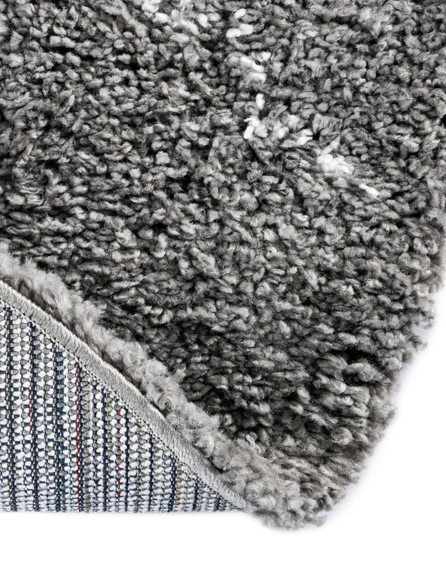 Gray 5' 1 x 5' 1 Rabat Shag Round Area Rug Thick Soft Touch Fluffy & Plush Shaggy Pile Durable Geometric Carpet for Luxury Interior Design for Sale at Rug Engine