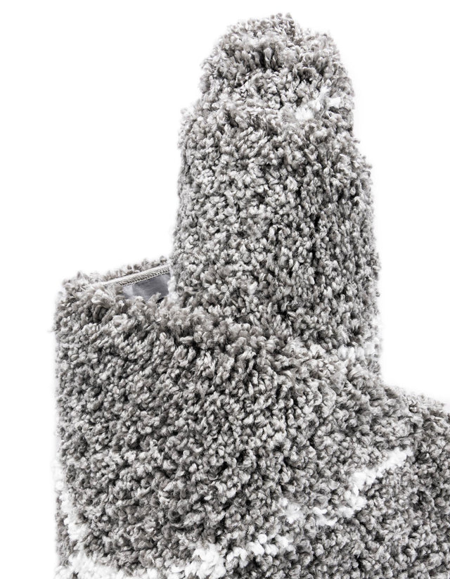 Gray 5' 1 x 5' 1 Rabat Shag Round Area Rug Thick Soft Touch Fluffy & Plush Shaggy Pile Durable Geometric Carpet for Luxury Interior Design for Sale at Rug Engine