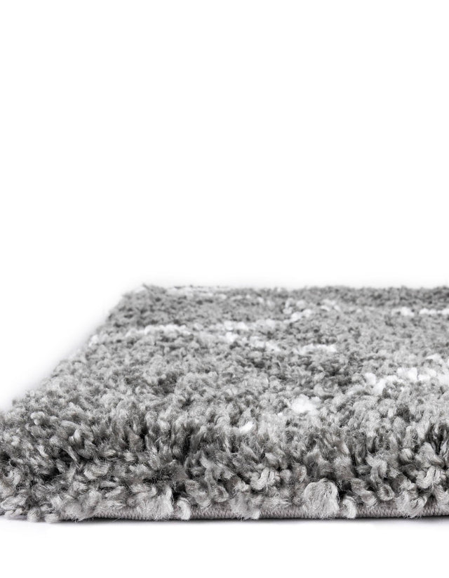 Gray 2' 7 x 6' 1 Rabat Shag Runner Area Rug Thick Soft Touch Fluffy & Plush Shaggy Pile Durable Geometric Carpet for Luxury Interior Design for Sale at Rug Engine
