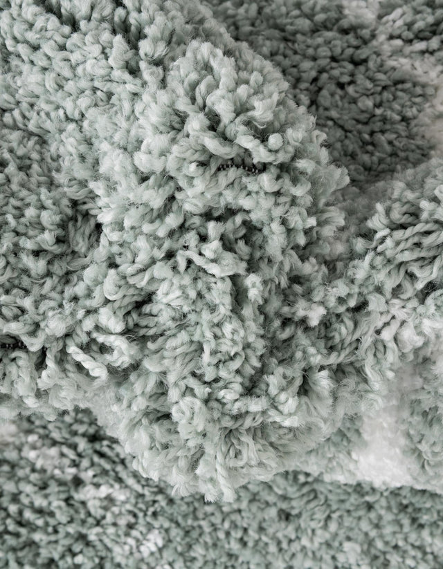 Light Green 2' 7 x 10' Rabat Shag Runner Area Rug Thick Soft Touch Fluffy & Plush Shaggy Pile Durable Geometric Carpet for Luxury Interior Design for Sale at Rug Engine