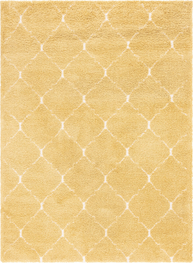 Yellow 9' x 12' 2 Rabat Shag Rectangle Area Rug Thick Soft Touch Fluffy & Plush Shaggy Pile Durable Geometric Carpet for Luxury Interior Design for Sale at Rug Engine