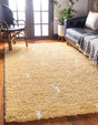 Yellow 4' 1 x 6' 1 Rabat Shag Rectangle Area Rug Thick Soft Touch Fluffy & Plush Shaggy Pile