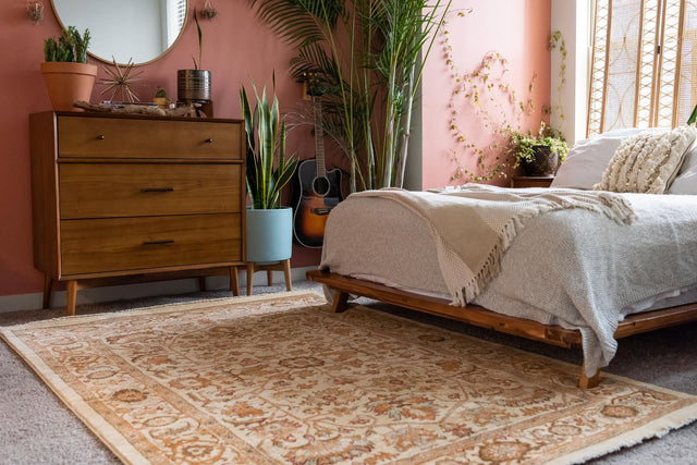 Cream 4' 1 x 6' 1 Dorchester Rectangle Area Rug 100% Polypropylene With Cotton Foundation Carpet for Living, Dining, Office, Bedrooms for Sale at Rug Engine