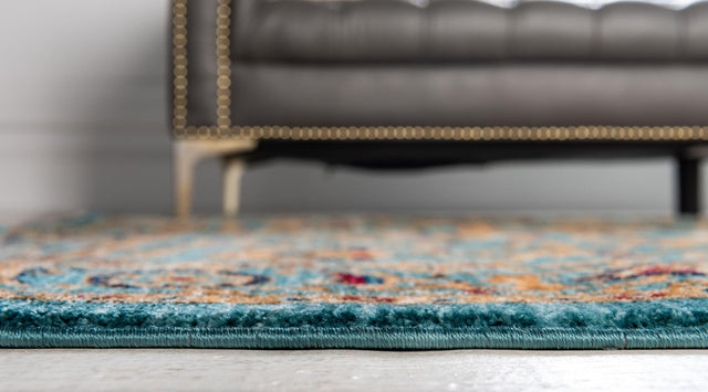 Turquoise 4' 5 x 4' 5 Dorchester Round Area Rug 100% Polypropylene With Cotton Foundation Carpet for Living, Dining, Office, Bedrooms for Sale at Rug Engine