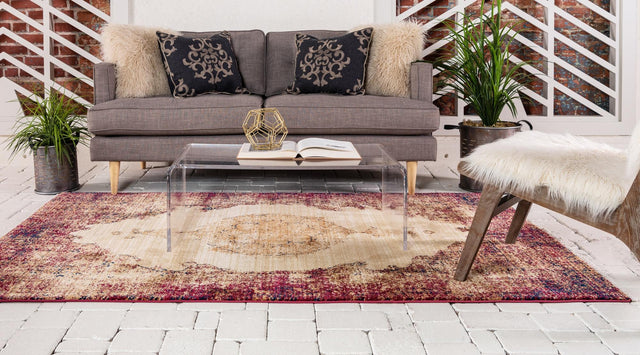 Red 4' 1 x 6' 1 Dorchester Rectangle Area Rug 100% Polypropylene With Cotton Foundation Carpet for Living, Dining, Office, Bedrooms for Sale at Rug Engine