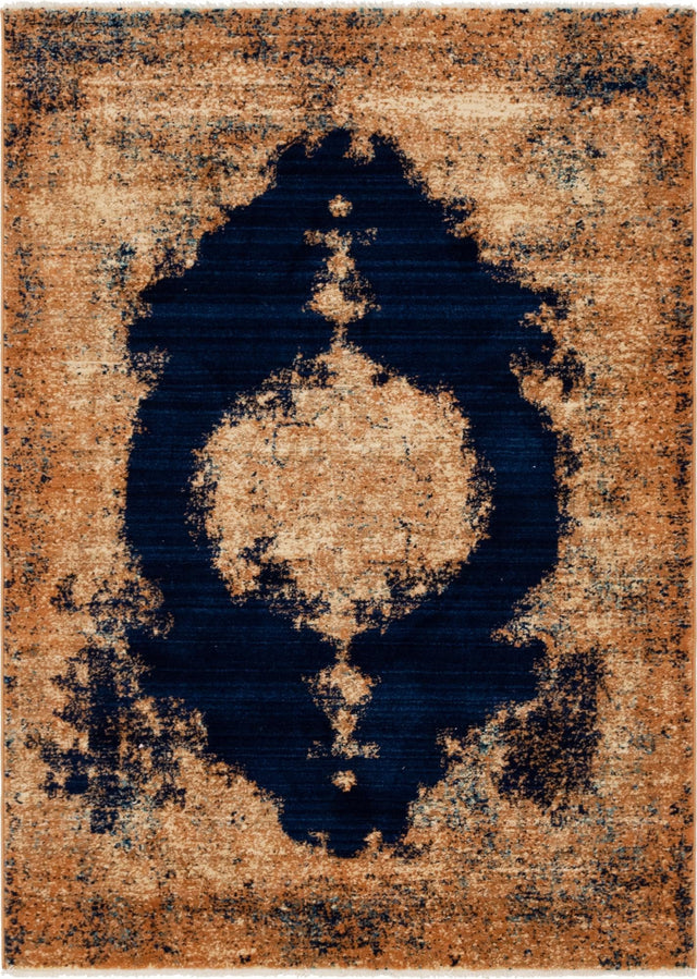 Navy Blue 4' 1 x 6' 1 Dorchester Rectangle Area Rug 100% Polypropylene With Cotton Foundation Carpet for Living, Dining, Office, Bedrooms for Sale at Rug Engine