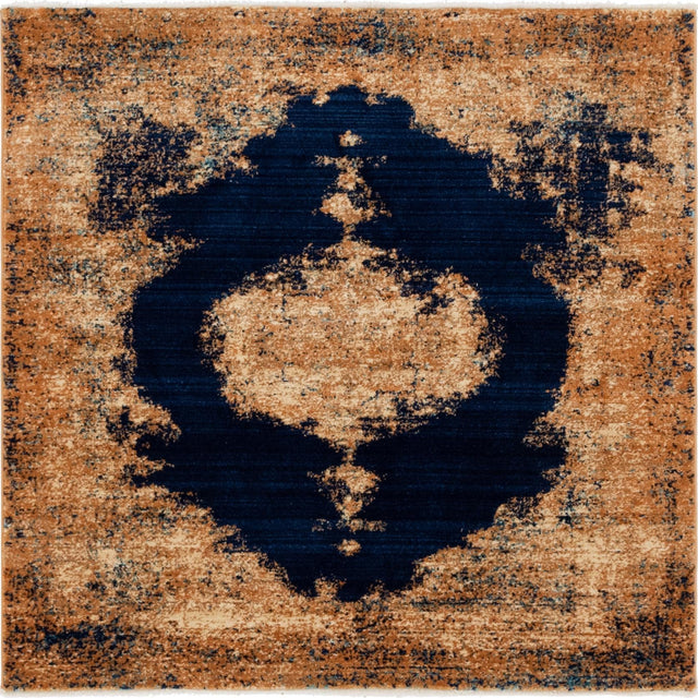 Navy Blue 4' 5 x 4' 5 Dorchester Square Area Rug 100% Polypropylene With Cotton Foundation Carpet for Living, Dining, Office, Bedrooms for Sale at Rug Engine
