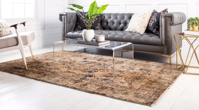 Tan 5' 1 x 8' Dorchester Rectangle Area Rug 100% Polypropylene With Cotton Foundation Carpet for Living, Dining, Office, Bedrooms for Sale at Rug Engine