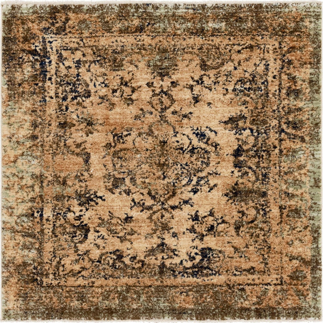 Tan 4' 5 x 4' 5 Dorchester Square Area Rug 100% Polypropylene With Cotton Foundation Carpet for Living, Dining, Office, Bedrooms for Sale at Rug Engine