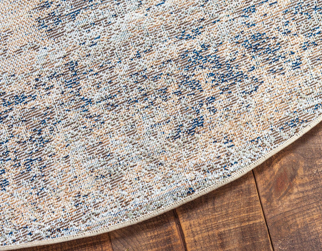 Tan 4' 5 x 4' 5 Dorchester Round Area Rug 100% Polypropylene With Cotton Foundation Carpet for Living, Dining, Office, Bedrooms for Sale at Rug Engine