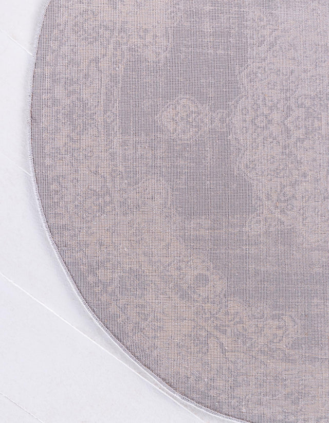 Gray 3' 3 x 3' 3 Leila Round Area Rug 85% Polypropylene & 15% Polyester Durable Traditional Carpet for Kitchens, Bedrooms, Living Rooms, Office for Sale at Rug Engine