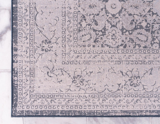 Dark Blue 7' 10 x 7' 10 Leila Square Area Rug 85% Polypropylene & 15% Polyester Durable Traditional Carpet for Kitchens, Bedrooms, Living Rooms, Office for Sale at Rug Engine