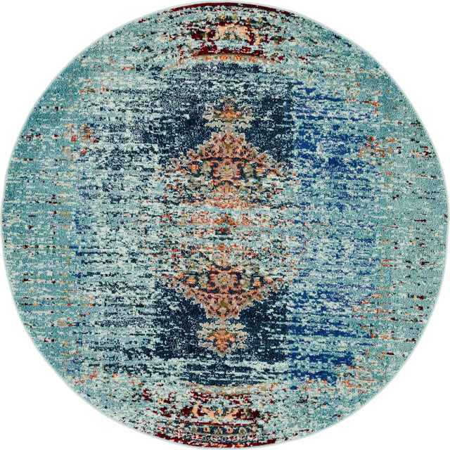Turquoise 6' 1 x 6' 1 Vita Round Area Rug