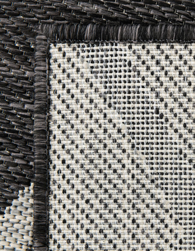 Charcoal Gray 4' 1 x 6' 1 Outdoor Botanical Rectangle Area Rug Weather Resistant for Patio, Deck, Terrace, Balcony, Porch Polypropylene Garden Floral Tropical Carpet for Sale at Rug Engine