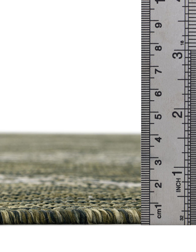 Green 4' 1 x 4' 1 Outdoor Botanical Round Area Rug Weather Resistant for Patio, Deck, Terrace, Balcony, Porch Polypropylene Garden Floral Tropical Carpet for Sale at Rug Engine