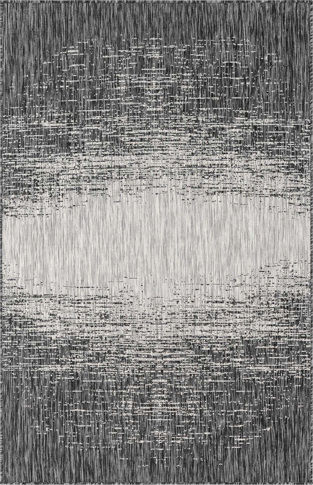 Charcoal Gray 5' 3 x 8' Outdoor Modern Rectangle Area Rug Weather Resistant for Patio, Deck, Terrace, Balcony, Porch 100% Polypropylene Modern Outside Carpet for Sale at Rug Engine