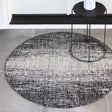 Charcoal Gray 4' 1 x 4' 1 Outdoor Modern Round Area Rug Weather Resistant for Patio, Deck, Terrace, Balcony, Porch