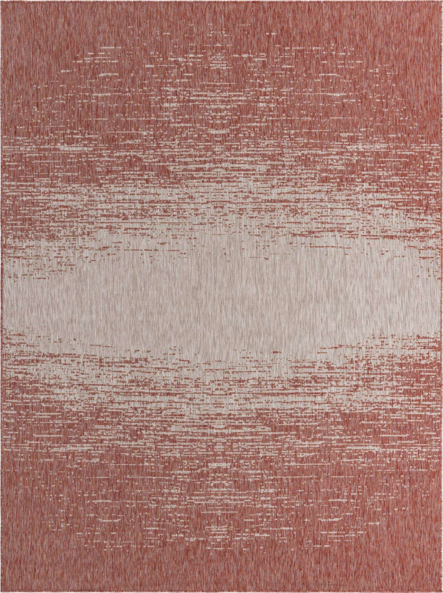 Rust Red 9' x 12' Outdoor Modern Rectangle Area Rug Weather Resistant for Patio, Deck, Terrace, Balcony, Porch 100% Polypropylene Modern Outside Carpet for Sale at Rug Engine