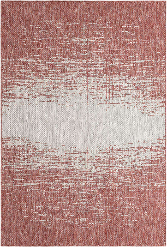 Rust Red 5' 3 x 8' Outdoor Modern Rectangle Area Rug Weather Resistant for Patio, Deck, Terrace, Balcony, Porch 100% Polypropylene Modern Outside Carpet for Sale at Rug Engine