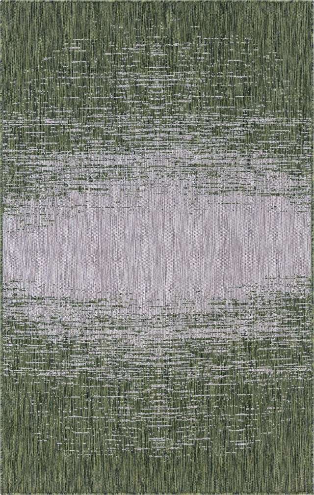 Green 5' 3 x 8' Outdoor Modern Rectangle Area Rug Weather Resistant for Patio, Deck, Terrace, Balcony, Porch 100% Polypropylene Modern Outside Carpet for Sale at Rug Engine