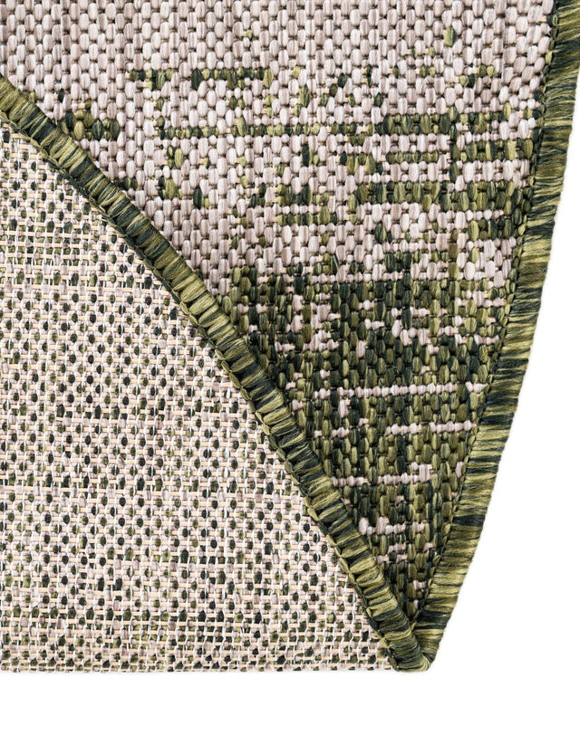Green 10' 8 x 10' 8 Outdoor Modern Round Area Rug Weather Resistant for Patio, Deck, Terrace, Balcony, Porch 100% Polypropylene Modern Outside Carpet for Sale at Rug Engine