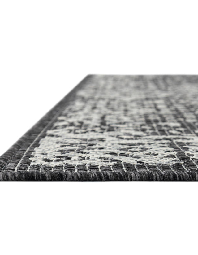 Charcoal Gray 7' 1 x 10' Outdoor Traditional Rectangle Area Rug Weather Resistant for Patio, Deck, Terrace, Balcony, Porch