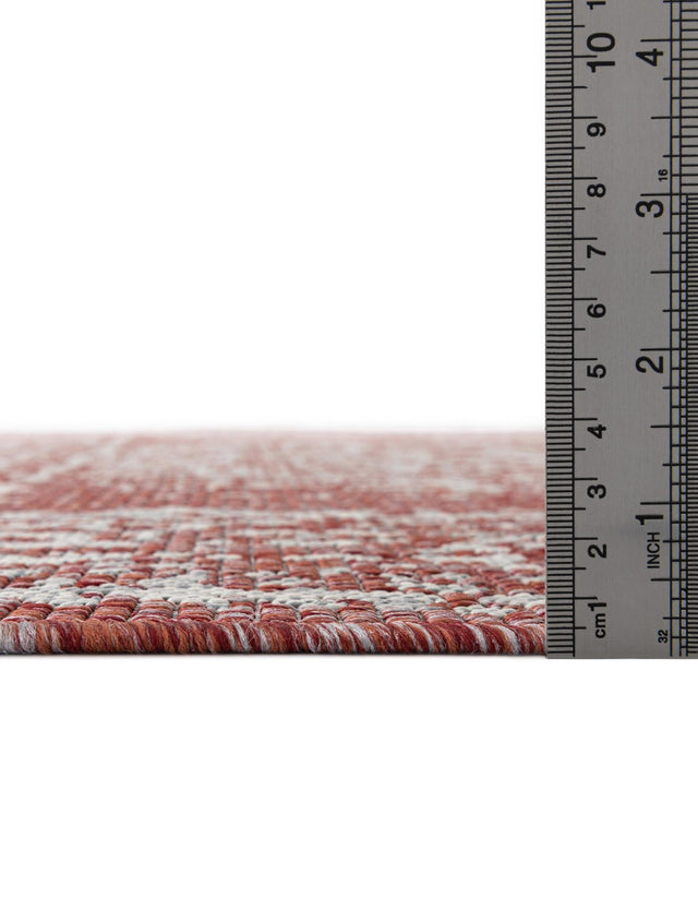 Rust Red 6' 1 x 9' Outdoor Traditional Rectangle Area Rug Weather Resistant for Patio, Deck, Terrace, Balcony, Porch Classical Design Outside Carpet for Sale at Rug Engine