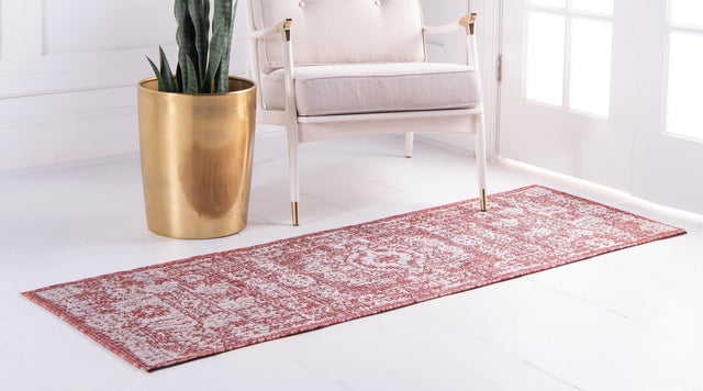 Rust Red 2' 7 x 10' Outdoor Traditional Runner Area Rug Weather Resistant for Patio, Deck, Terrace, Balcony, Porch Classical Design Outside Carpet for Sale at Rug Engine