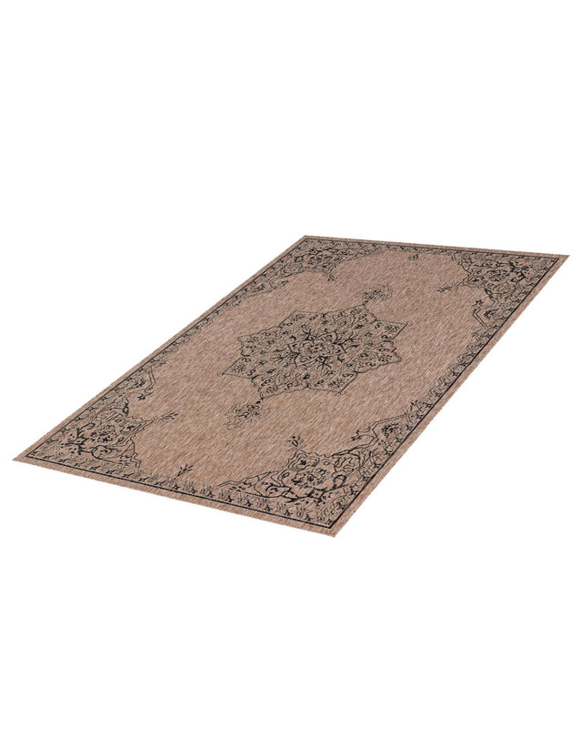 Beige 7' 10 x 11' Outdoor Traditional Rectangle Area Rug Weather Resistant for Patio, Deck, Terrace, Balcony, Porch Classical Design Outside Carpet for Sale at Rug Engine