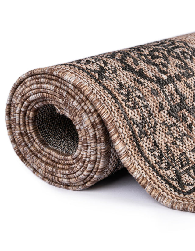 Beige 2' x 6' 1 Outdoor Traditional Runner Area Rug Weather Resistant for Patio, Deck, Terrace, Balcony, Porch Classical Design Outside Carpet for Sale at Rug Engine