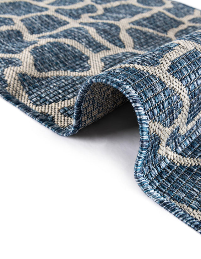 Blue 9' x 12' Outdoor Safari Rectangle Area Rug Weather Resistant for Patio, Deck, Terrace, Balcony, Porch Animal Print Wildlife Nature Carpet for Sale at Rug Engine