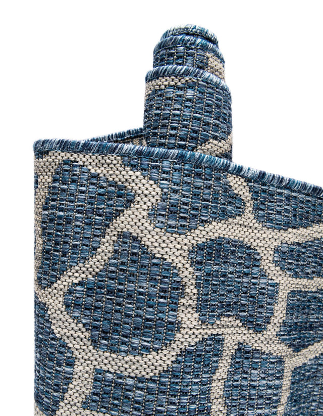 Blue 7' 10 x 11' Outdoor Safari Rectangle Area Rug Weather Resistant for Patio, Deck, Terrace, Balcony, Porch Animal Print Wildlife Nature Carpet for Sale at Rug Engine