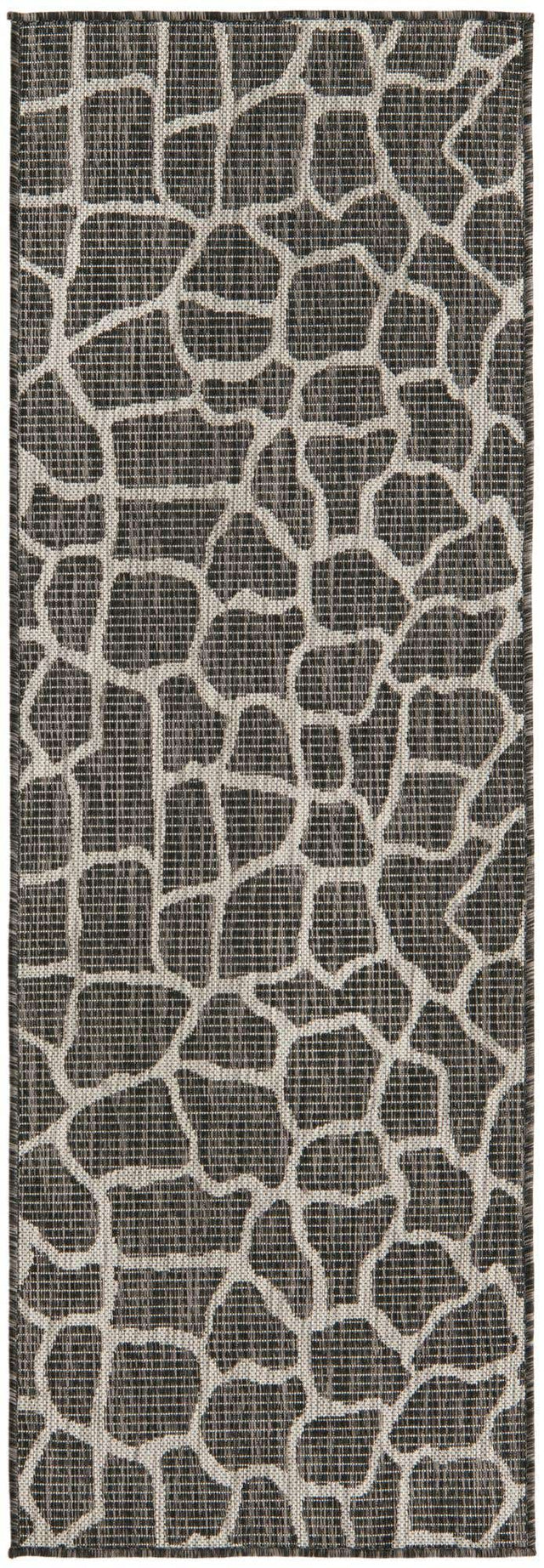Charcoal Gray 2' x 6' 1 Outdoor Safari Runner Area Rug Weather Resistant for Patio, Deck, Terrace, Balcony, Porch Animal Print Wildlife Nature Carpet for Sale at Rug Engine
