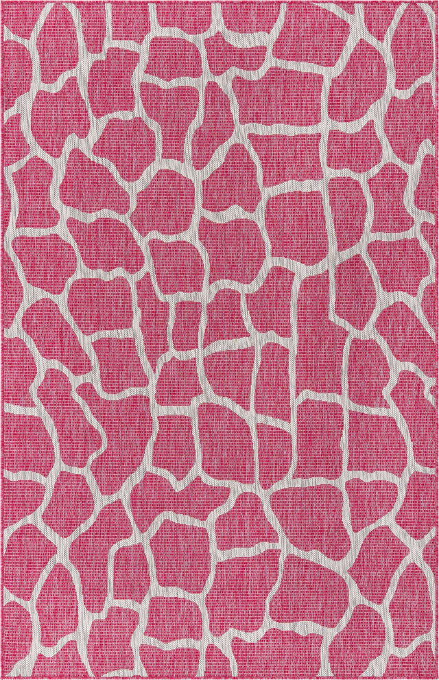 Magenta 5' 3 x 8' Outdoor Safari Rectangle Area Rug Weather Resistant for Patio, Deck, Terrace, Balcony, Porch Animal Print Wildlife Nature Carpet for Sale at Rug Engine