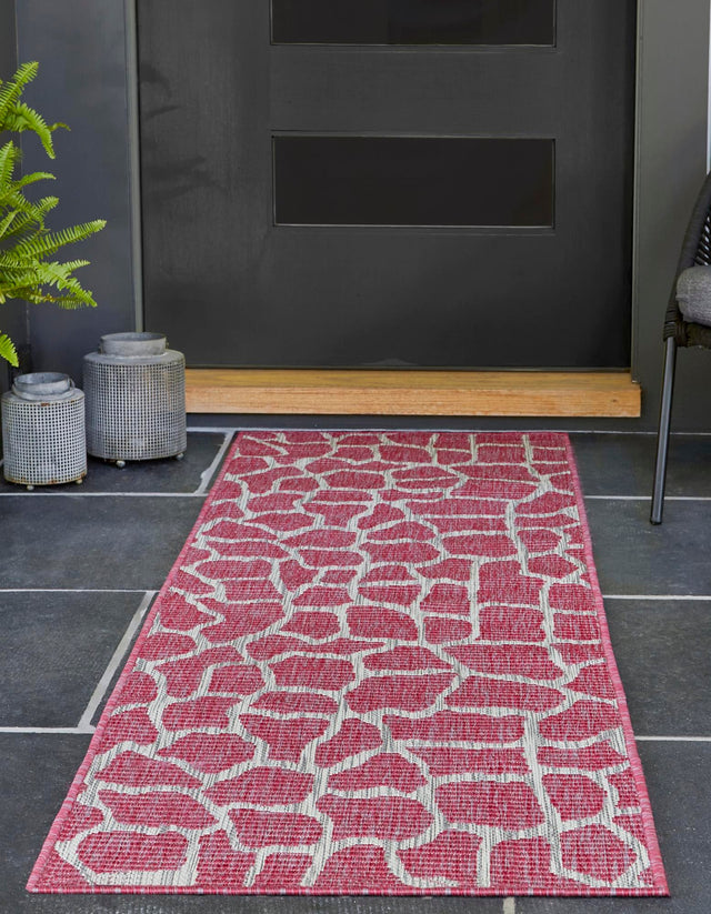 Magenta 2' x 8' Outdoor Safari Runner Area Rug Weather Resistant for Patio, Deck, Terrace, Balcony, Porch Animal Print Wildlife Nature Carpet for Sale at Rug Engine