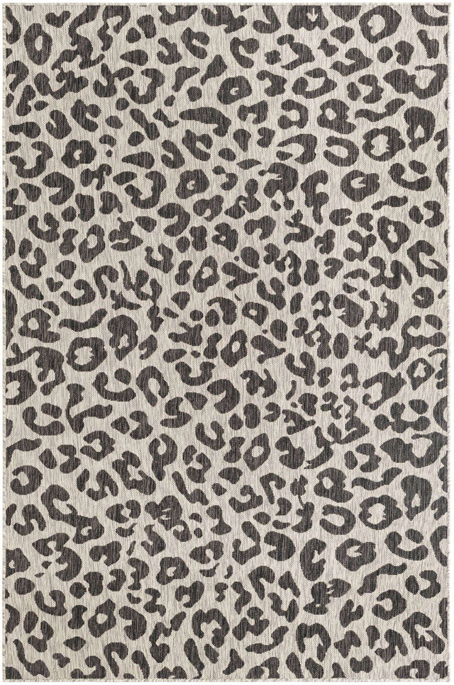 Light Gray 5' 3 x 8' Outdoor Safari Rectangle Area Rug Weather Resistant for Patio, Deck, Terrace, Balcony, Porch Animal Print Wildlife Nature Carpet for Sale at Rug Engine