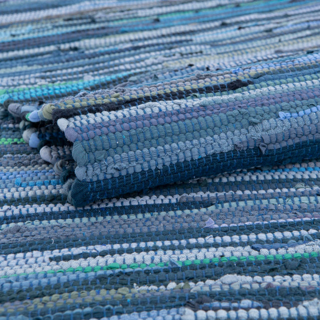 Navy Blue 8' x 10' Chindi Cotton Rectangle Area Rug Interior Design Home Decor Carpet Mat for Sale at Rug Engine