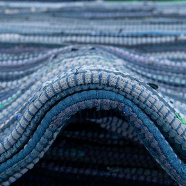 Navy Blue 8' x 10' Chindi Cotton Rectangle Area Rug Interior Design Home Decor Carpet Mat for Sale at Rug Engine