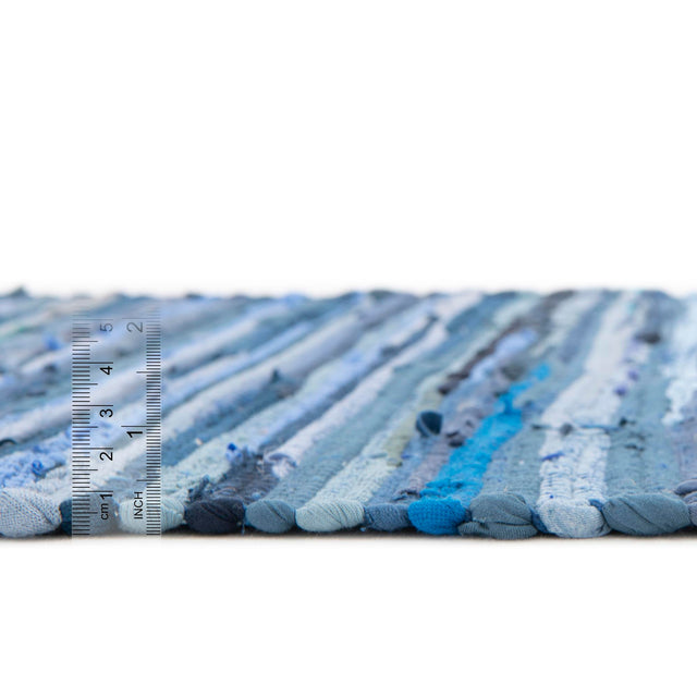 Navy Blue 2' 2 x 6' 7 Chindi Cotton Runner Area Rug Interior Design Home Decor Carpet Mat for Sale at Rug Engine