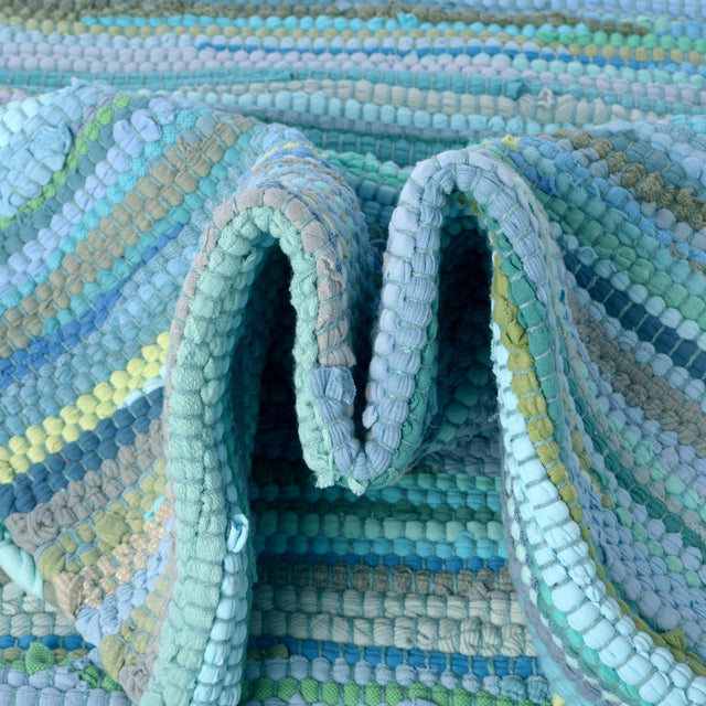 Light Blue 8' x 10' Chindi Cotton Rectangle Area Rug Interior Design Home Decor Carpet Mat for Sale at Rug Engine