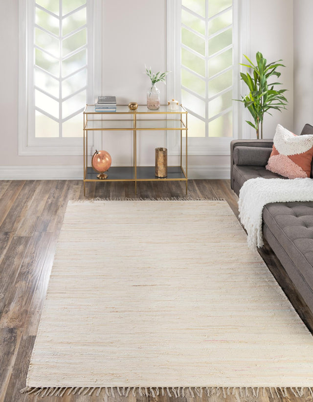 Beige 4' x 6' Chindi Cotton Rectangle Area Rug Discounted Clearance Final Sale Interior Design Home Decor Carpet Mat for Sale at Rug Engine