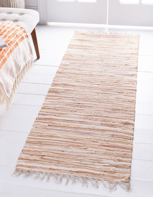 Beige 2' x 6' Chindi Cotton Runner Area Rug Interior Design Home Decor Carpet Mat for Sale at Rug Engine