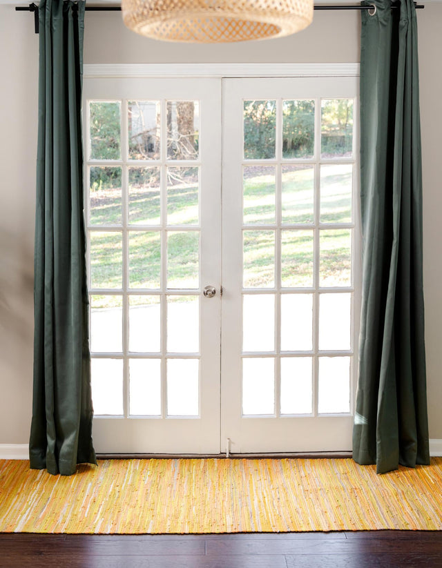 Yellow 2' 2 x 6' 7 Chindi Cotton Runner Area Rug Interior Design Home Decor Carpet Mat for Sale at Rug Engine