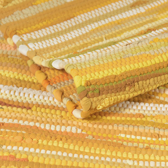 Yellow 2' 2 x 6' 7 Chindi Cotton Runner Area Rug Interior Design Home Decor Carpet Mat for Sale at Rug Engine